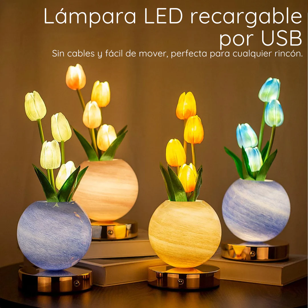FloraGlow™ – Lámpara LED de Tulipanes Original | Pocas unidades disponibles